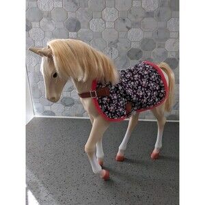 Our Generation Palamino Cream Foal Horse Toy Floral Blanket & Bridle 12" Battat